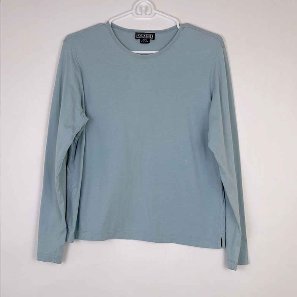 Lands End Light Blue Long Sleeve Shirt 10/12 P